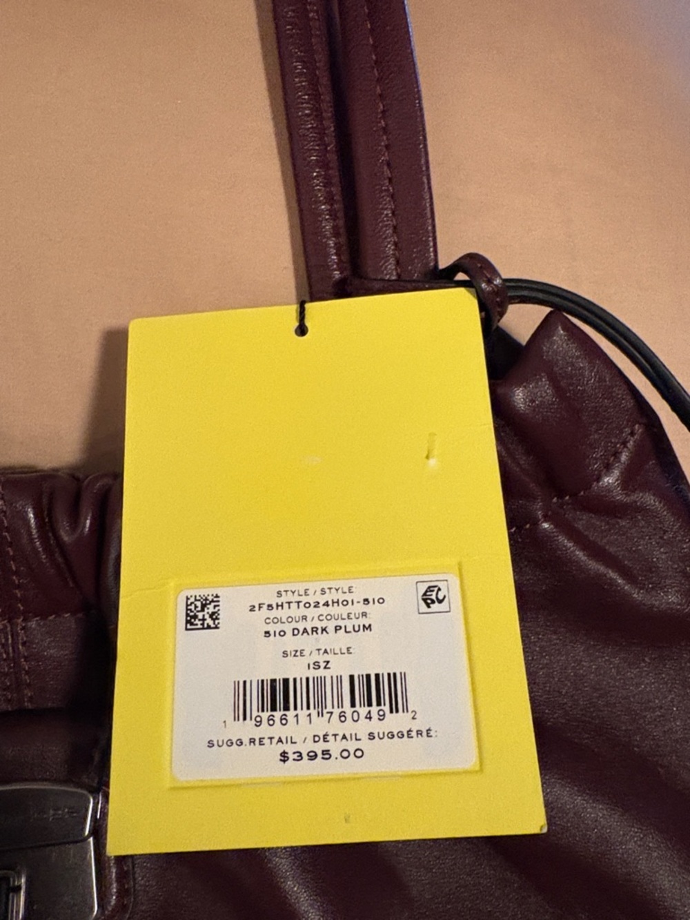 Marc Jacobs THE CRISTINA TOTE Dark Plum Leather NWY - Picture 10 of 10